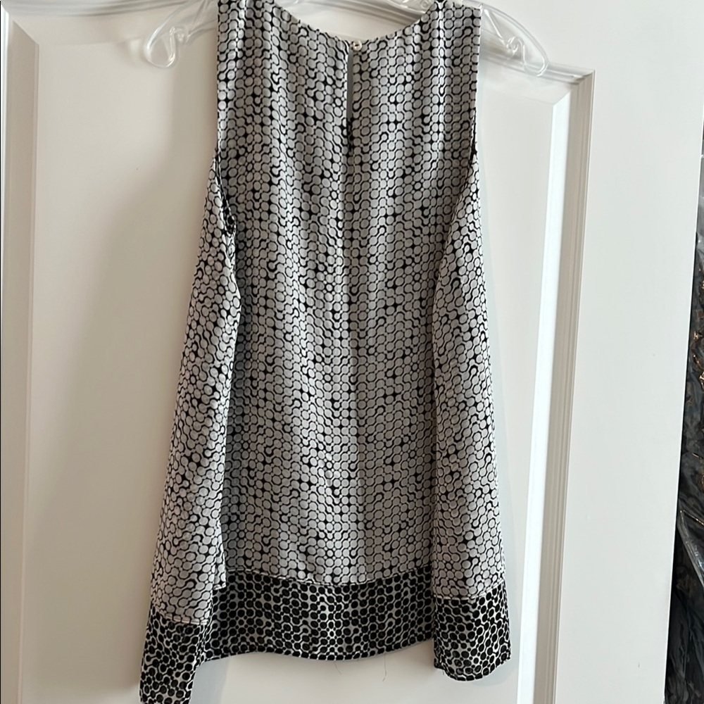 Max Studio Asymmetrical Black and White Tank Top - Picture 2 of 5